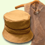 柿渋染め帽子とショール